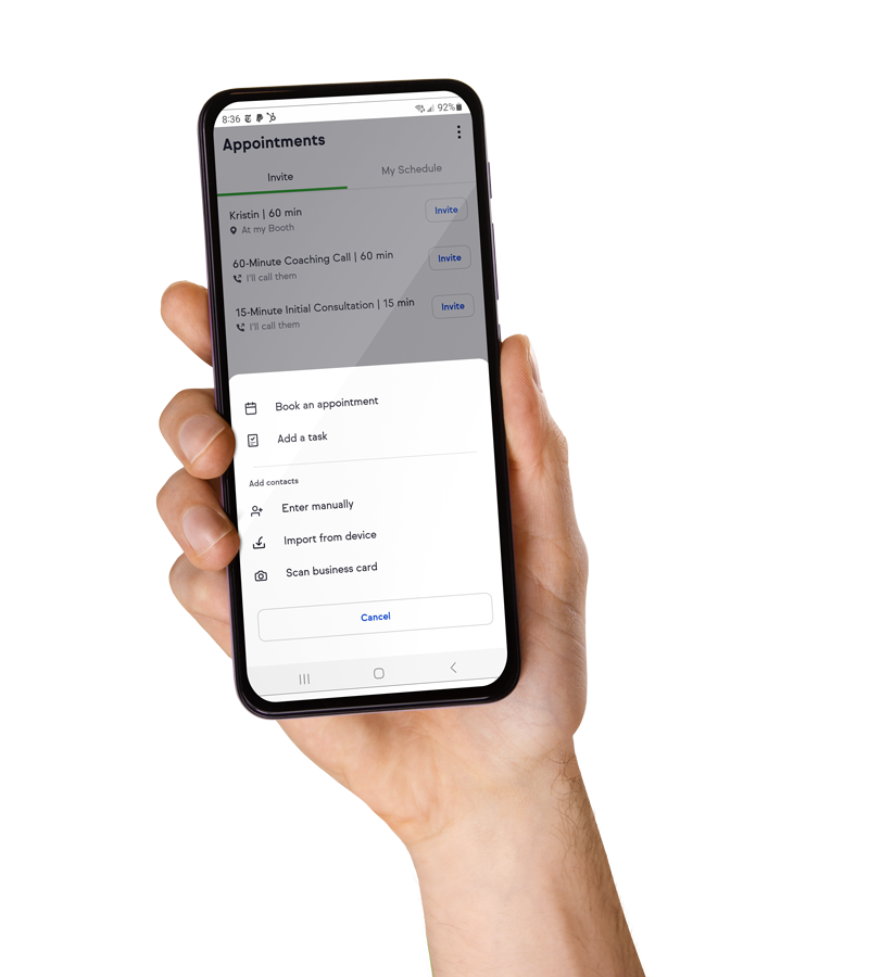 An image of a mobile device with time and task management features showing